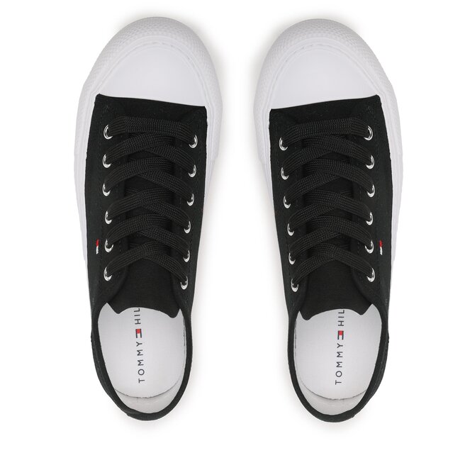 Tommy Hilfiger Plátěnky Tommy Hilfiger Low Cut Lace-Up Sneaker T3A9-32677-0890 S Black 999