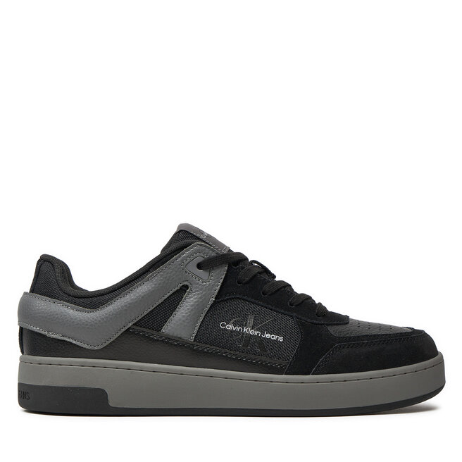 Sneakersy Calvin Klein Jeans Basket Cup Low Laceup Lth Ml Mtr - Czarny
