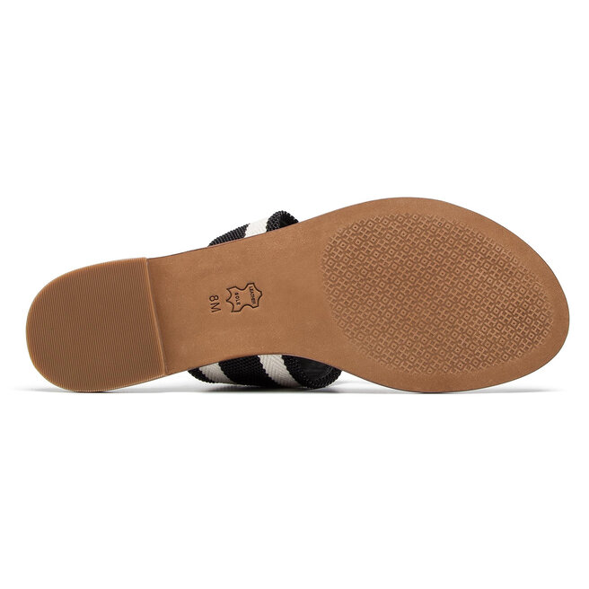 Tongs Tory Burch Patos Disk Sandal 55724 Black And White Stripe