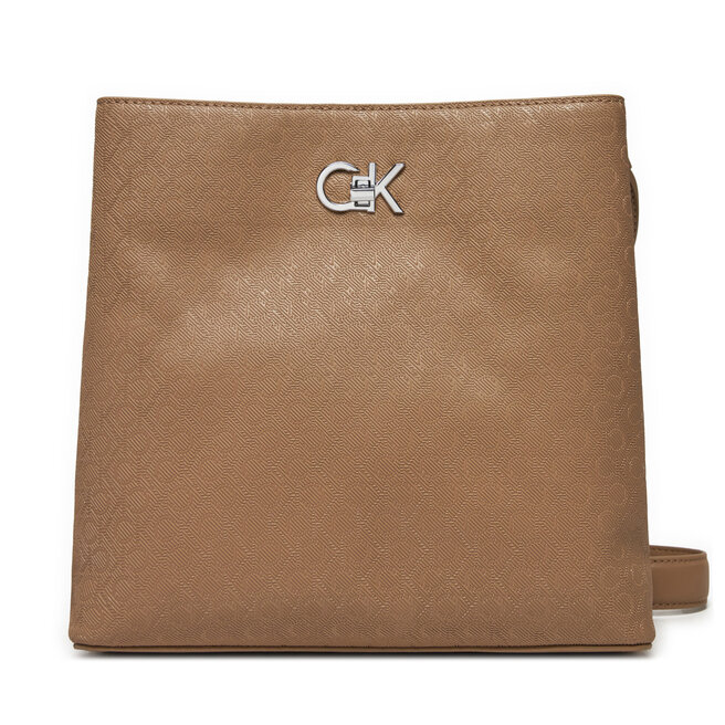 Torebka Calvin Klein Ck Convertible Bucket Bag_Mono - Brązowy