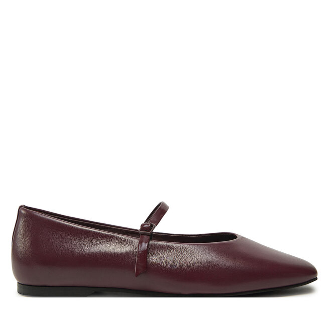 Baleriny Calvin Klein Mary Jane Ballerina - Lth - Bordowy