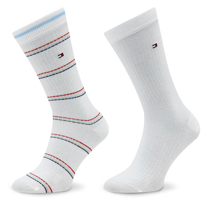 Tommy Hilfiger Set de 2 perechi de șosete lungi de damă Tommy Hilfiger 701222645 White 001
