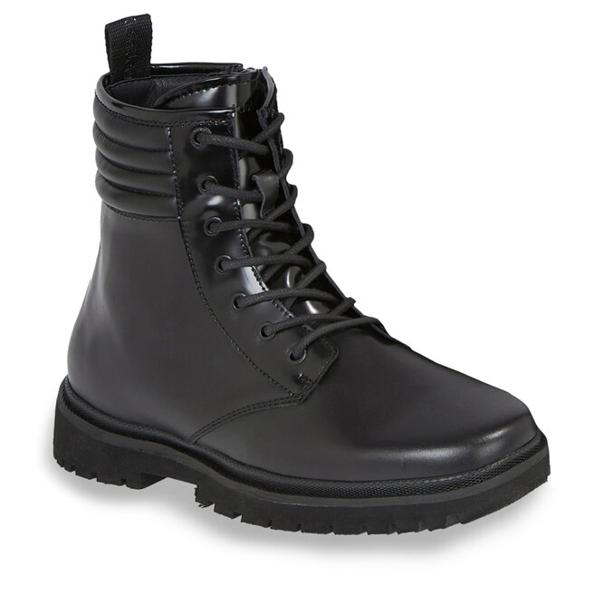 Calvin Klein Jeans Ghete Calvin Klein Jeans Eva Mid Laceup Boot Lth YM0YM00837 Triple Black 0GT