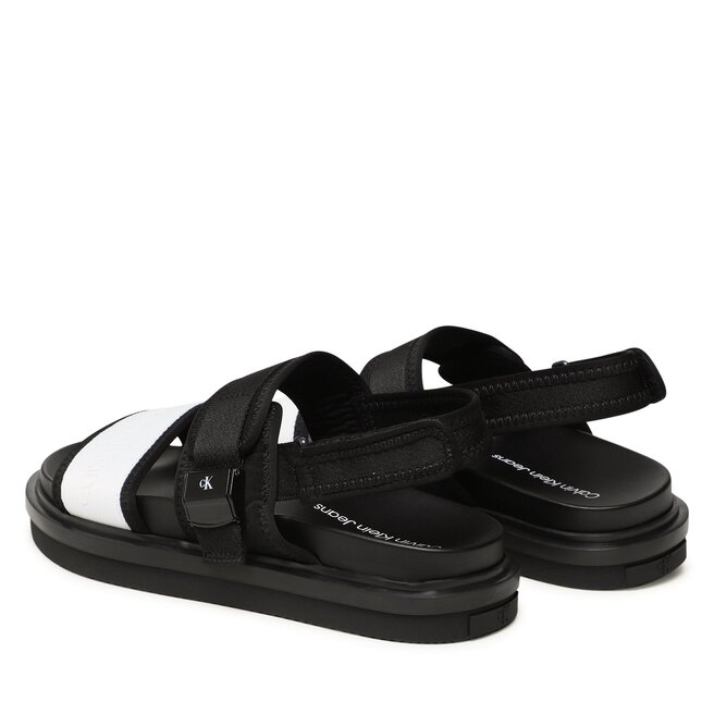 Calvin Klein Jeans Sandalen Calvin Klein Jeans Sandal Doublebar Hardware YM0YM00643 White/Black YBH