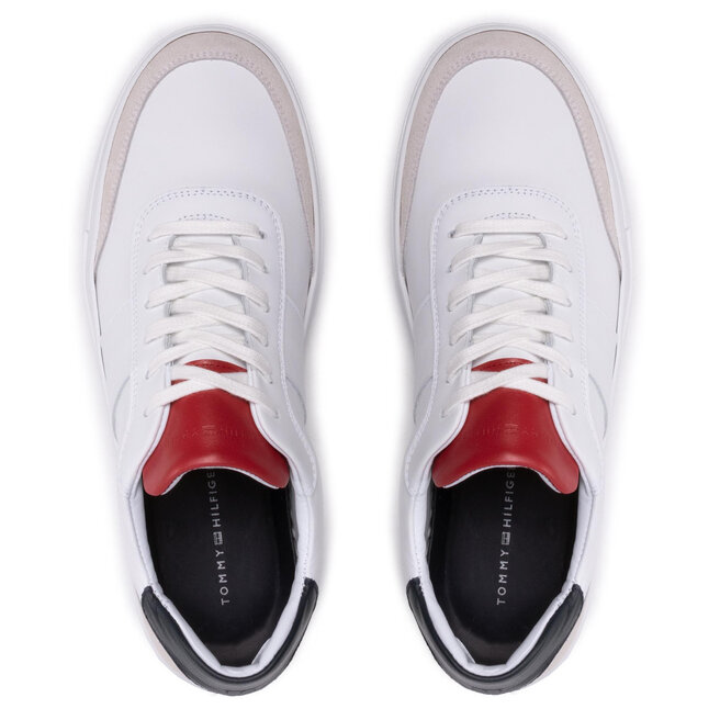 Tommy Hilfiger Zapatillas Tommy Hilfiger Premium Cupsole Stripe Leather FM0FM04019 White YBR