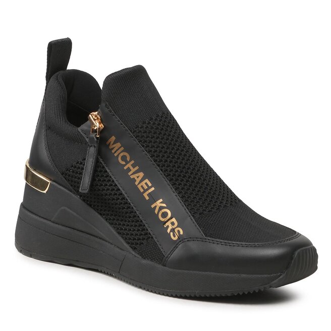 Sneakersy MICHAEL Michael Kors Willis Wedge Trainer - Czarny