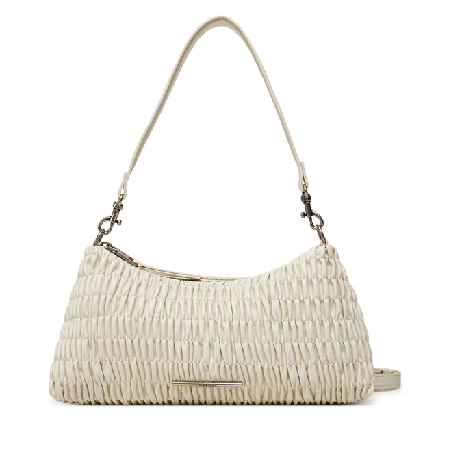 Torebka Calvin Klein Jeans Rouched Shoulder Bag - Écru