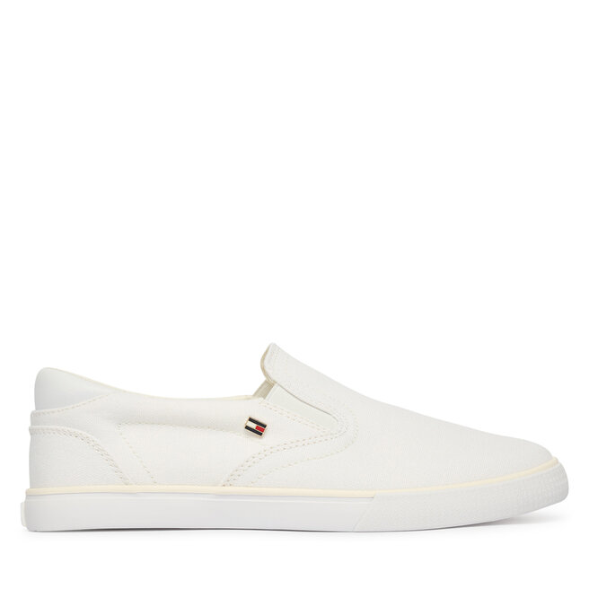 Tenisówki Tommy Hilfiger Th Low Profile Slip On FW0FW09103 Biały - kobiece