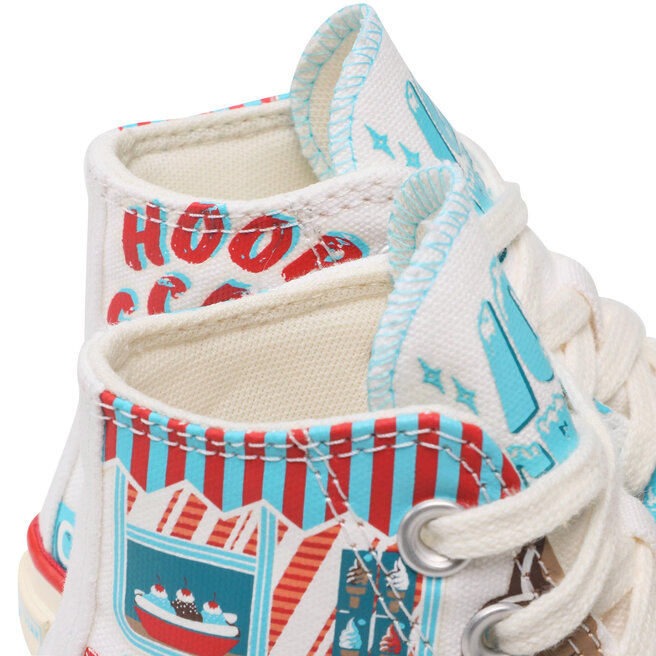 Converse Кецове Converse Chuck 70 Hi A00395C White/Baltic Blue/Soft Red