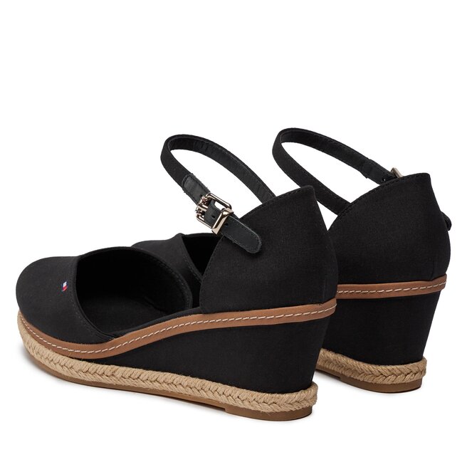 Tommy Hilfiger Espadrilky Tommy Hilfiger Basic Close Toe Mid Wedge FW0FW04787 Black BDS