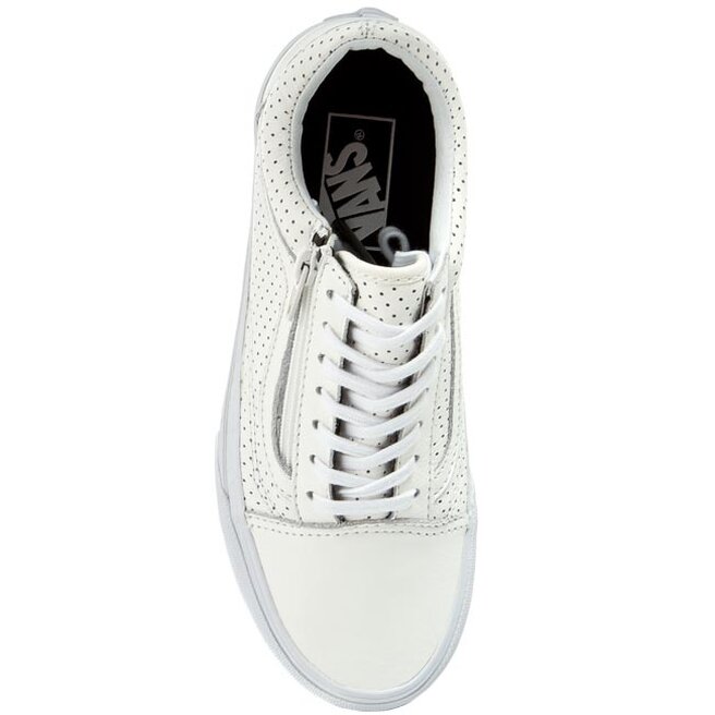 Vans old skool shop zip perforated leather trainer