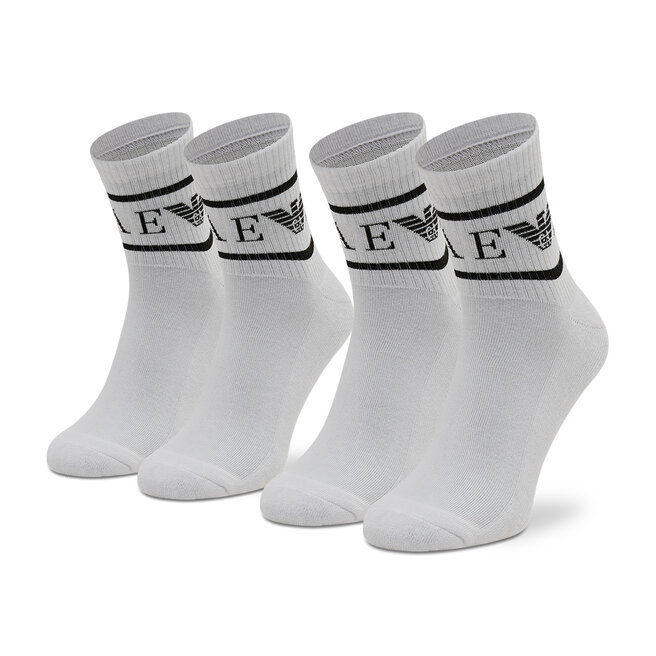 2 de calcetines altos para hombre Emporio Armani 303222 2R300 00010 Bianco |
