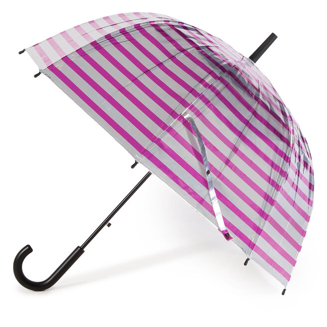 Ομπρέλα Happy Rain Long Ac Domeshape 40992 Metallic Stripes Silver/Berry