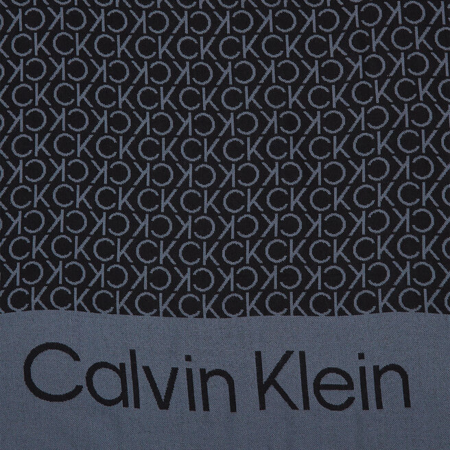 Schal Calvin Ck K60K611118 Fringes Monogram 100X200 Scarf Black BAX Klein