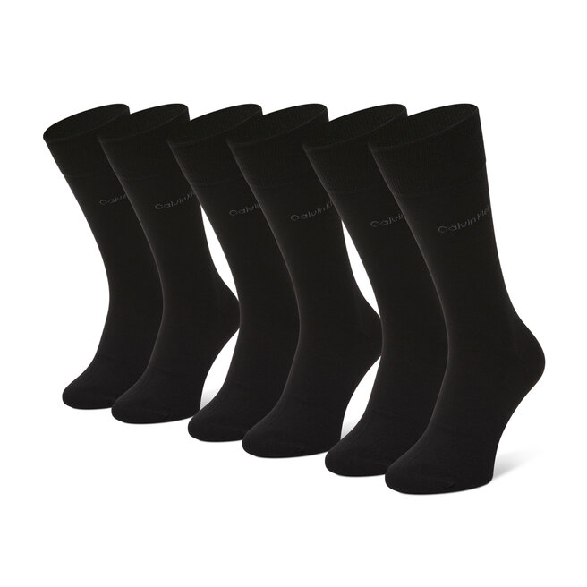 Σετ ψηλές κάλτσες ανδρικές 3 τεμαχίων Calvin Klein 701218710 Black 001