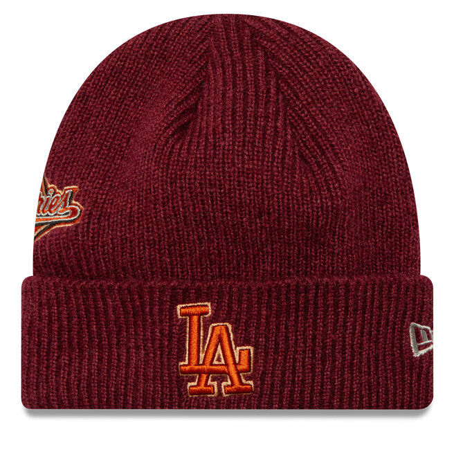 Czapka New Era LA Dodgers World Series Patch Cuff Knit Beanie - Czerwony
