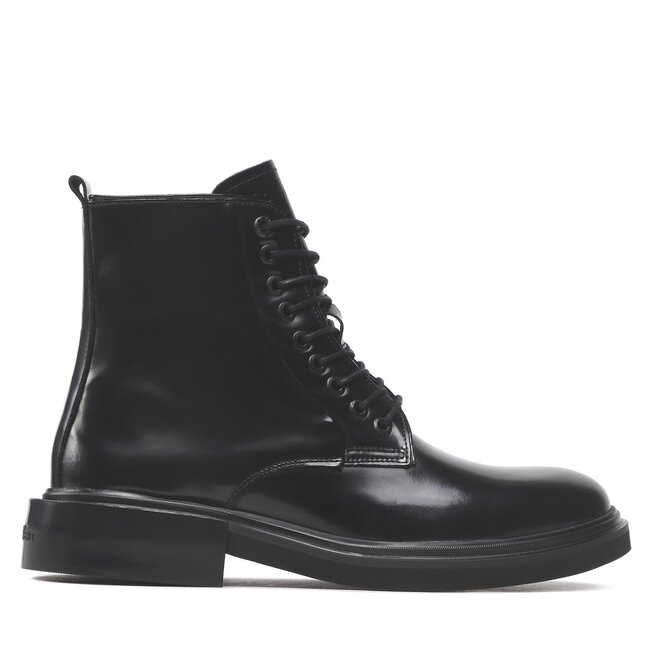 Calvin Klein Kozačky Calvin Klein Lace Up Boot Br Lth HM0HM00669 Pvh Black BEXx