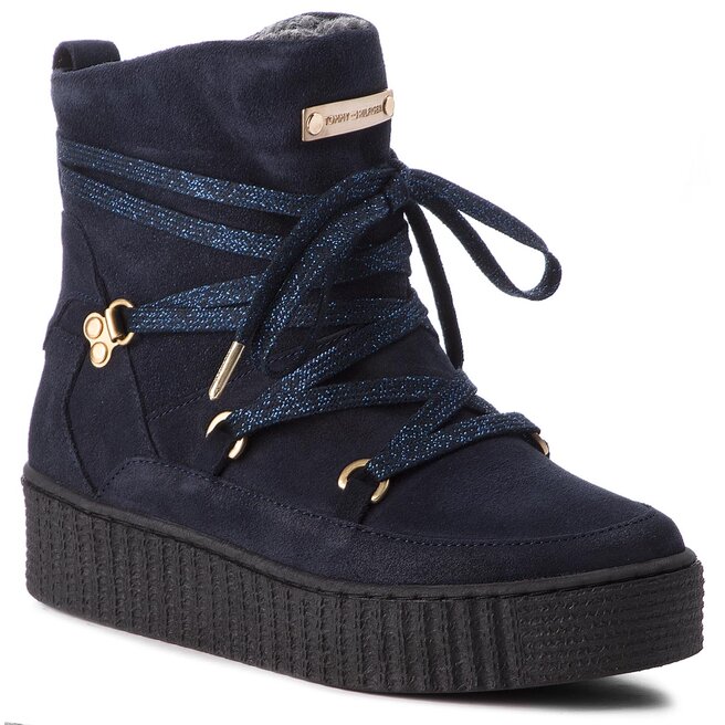 Bottines Tommy Hilfiger Cozy Warmlined Suede FW0FW03437 Midnight