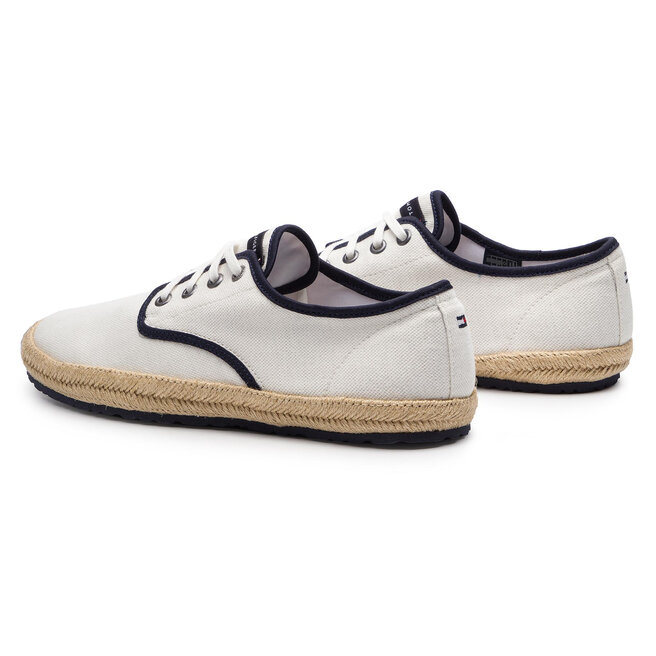 Tommy Hilfiger Εσπαντρίγιες Tommy Hilfiger Canvas Lace Up Espadrille FM0FM02254 White 100