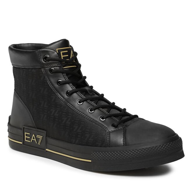Armani sneakers black 2025 gold