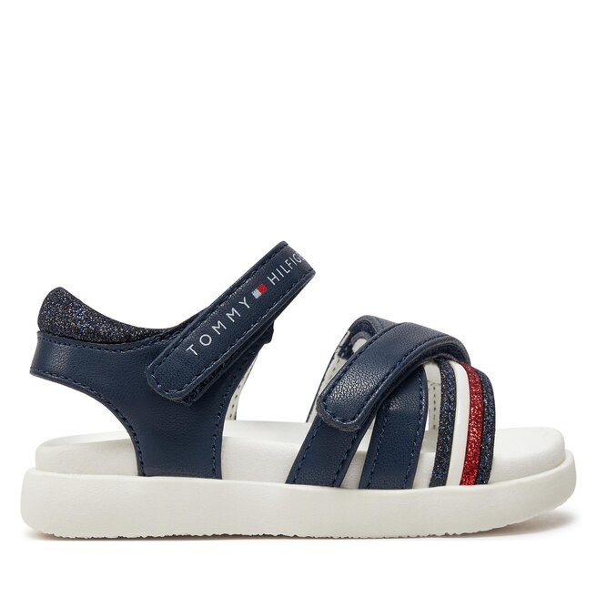 Sandały Tommy Hilfiger Strippes Velcro Sanadal - M Granatowy