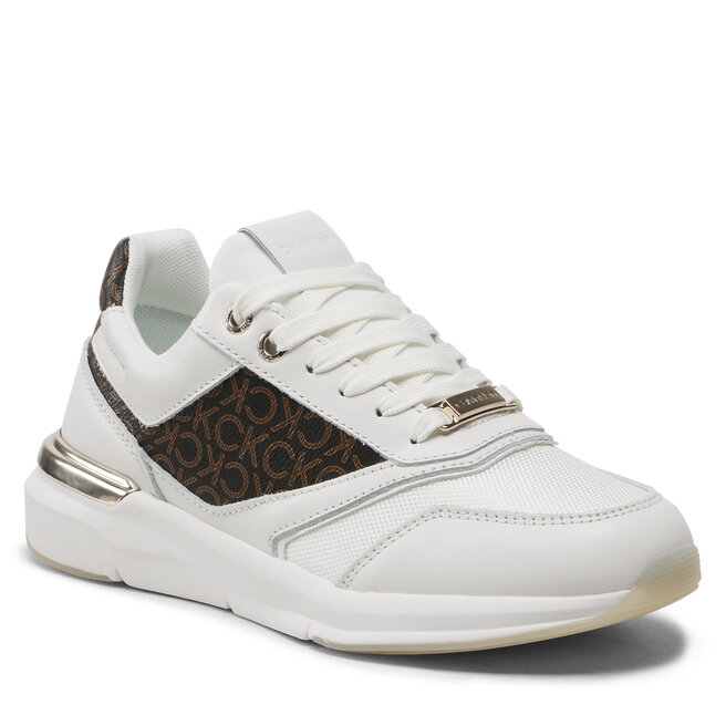 Sneakers Calvin Klein Flexi Runner – Mono HW0HW01437 White/Brown Mono 0LD 0LD imagine noua gjx.ro