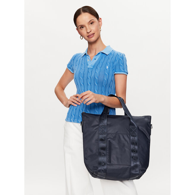 Lacoste Handtasche Lacoste S Tote Bag NF4234SG Bleu Nuit Blanc M05