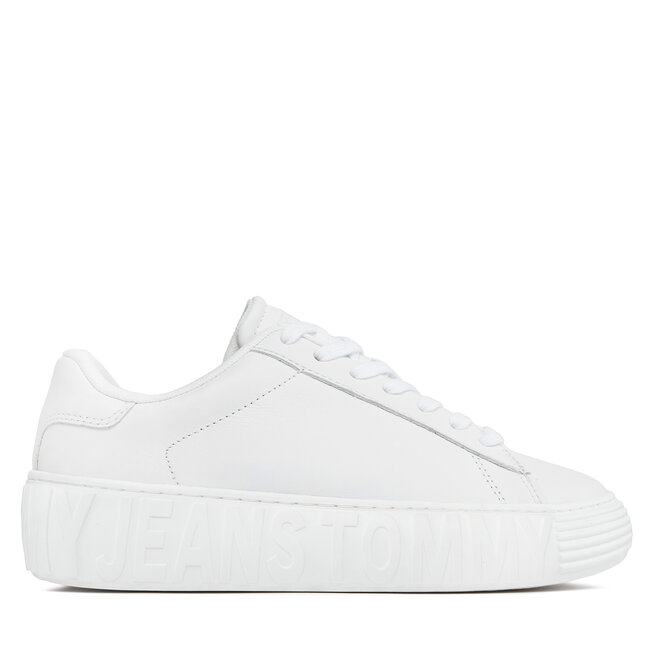 Sneakersy Tommy Jeans Tjw Leather Cupsole Ess - Biały
