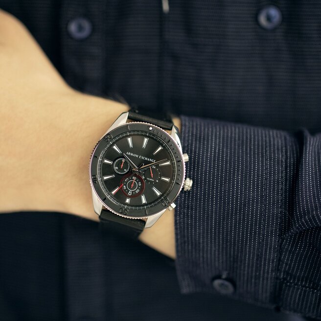 Montre Armani Exchange AX1817 Black Silver chaussures