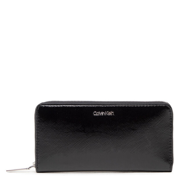 Calvin Klein Portofel Mare de Damă Calvin Klein Ck Must Z/A Wallet Lg Saffiano K60K609999 BAX
