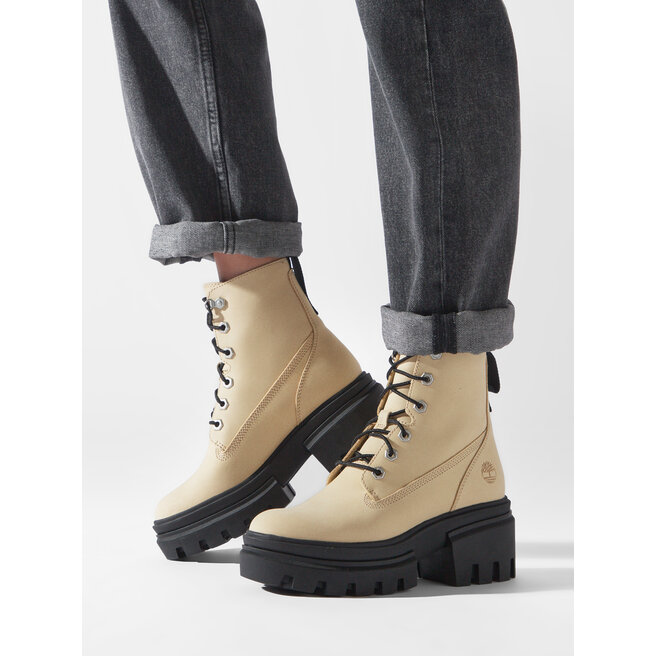 Timberland Polokozačky Timberland Everleigh Boot 6In Laceup TB0A61PZEF61 Light Yellow Nubuck