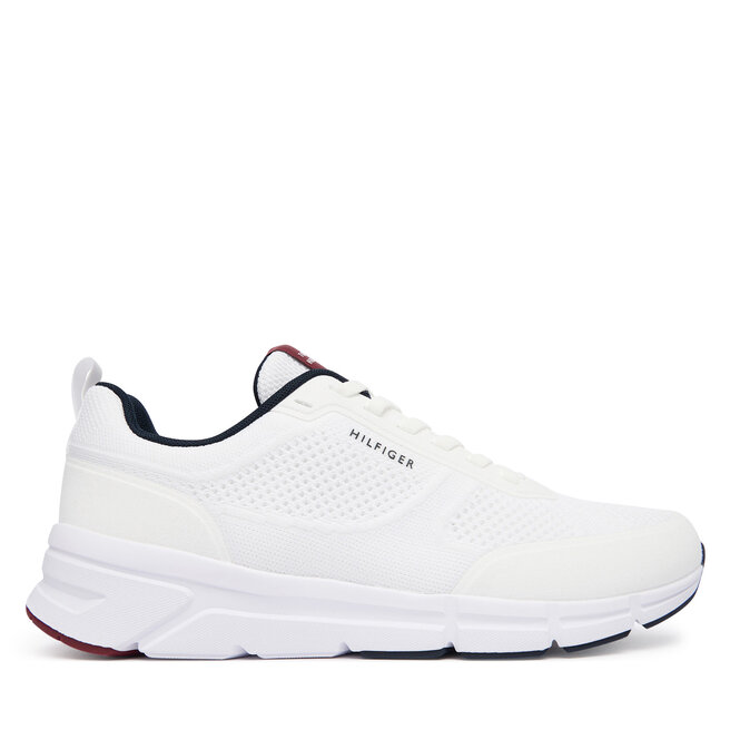 Sneakersy Tommy Hilfiger Light Knitted Hilfiger Runner FM0FM06010 Biały