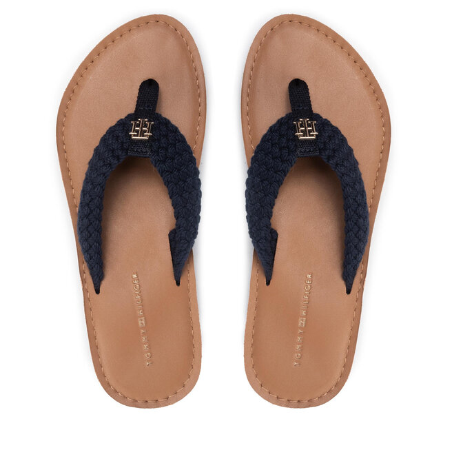 Flip flop Tommy Hilfiger Th Leather Footbed Beach Sandal