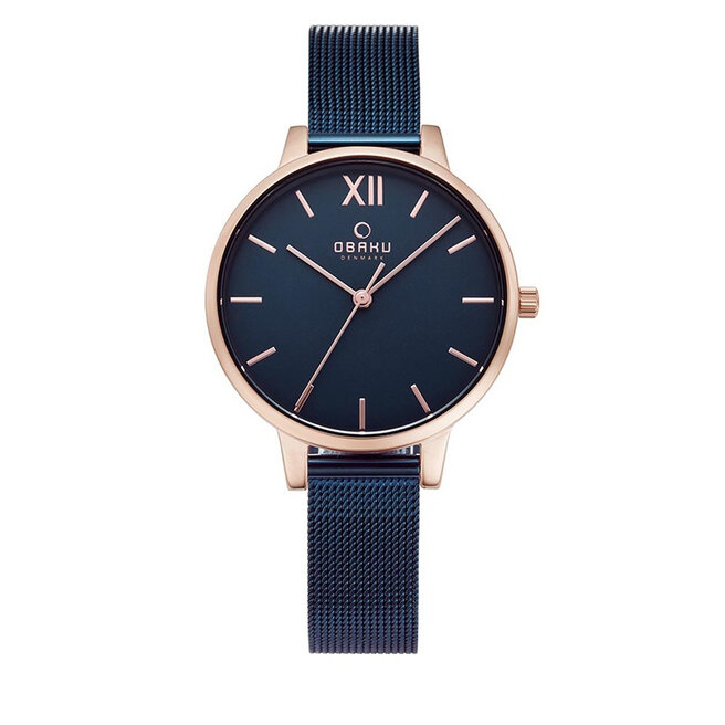 Ρολόι Obaku Liv V209LXVLML Navy/Rose Gold