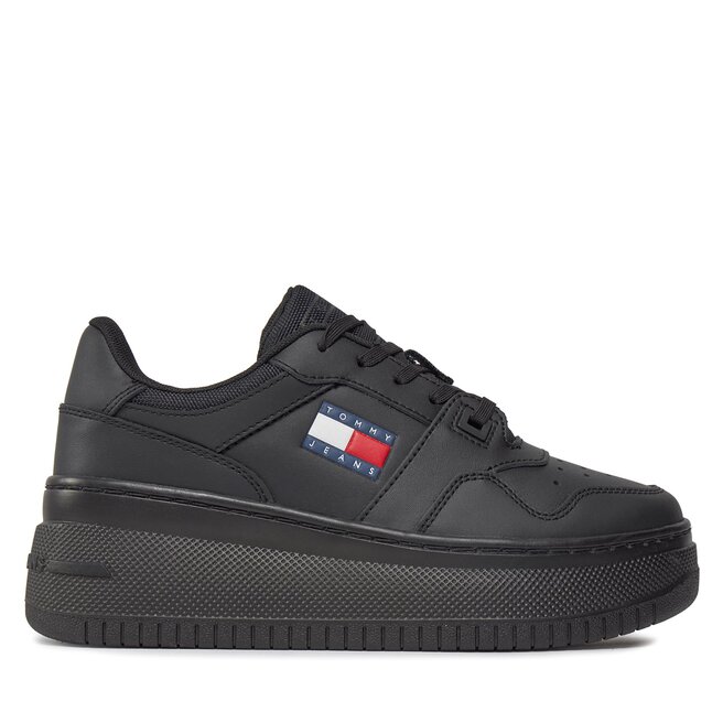 Sneakersy Tommy Jeans Tjw Retro Basket Flatform Ess - Czarny