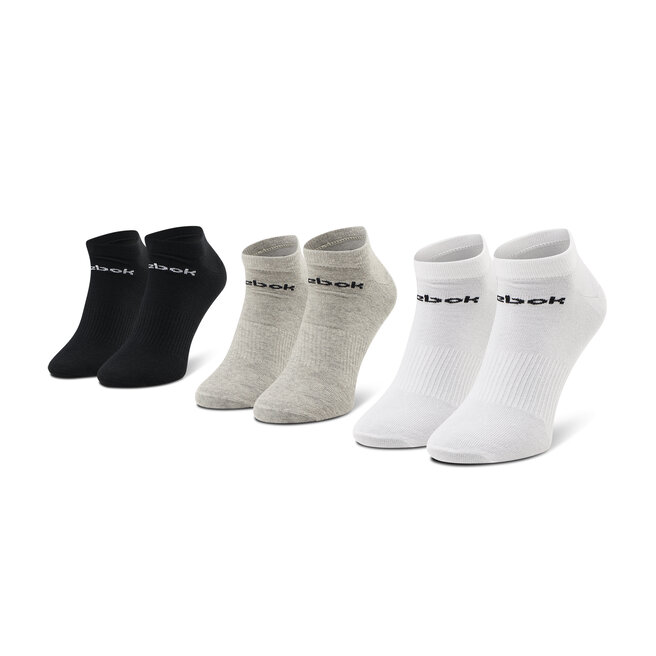 Reebok Set di 3 paia di calzini corti unisex Reebok Act Core Low Cut Sock 3P GH8229 Mgreyh/White/Black