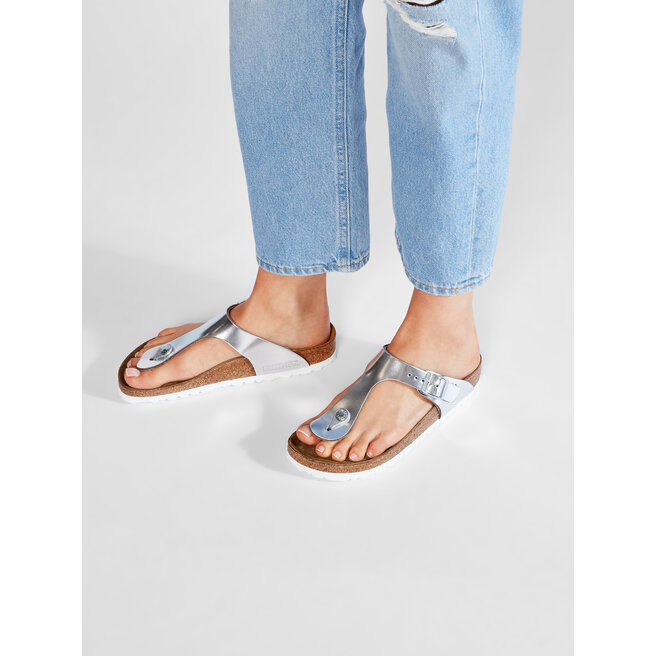 Japonki Birkenstock Gizeh Bs 1003675 Srebrny -