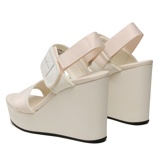 Calvin Klein Jeans Сандали Calvin Klein Jeans Wedge Sandal Badge YW0YW01028 White/Ancient White 0LA