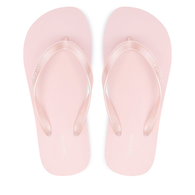 Japonki Calvin Klein Flip Flop Tpu Metallic HW0HW02956 Różowy jasny -