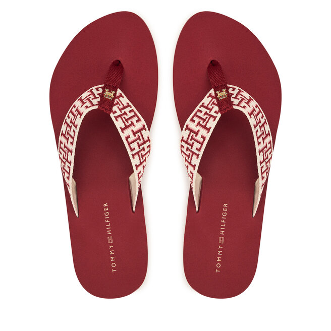Japonki Tommy Hilfiger Corportate Sandal FW0FW09610 Czerwony -