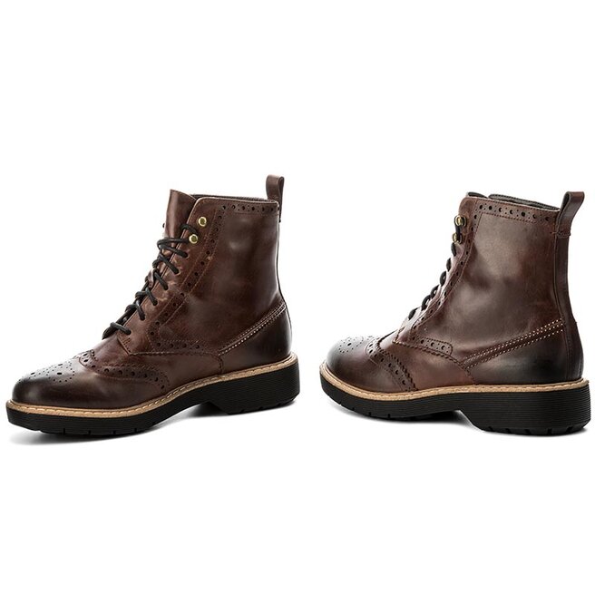 Bottines Clarks Witcombe Flo 261282344 Dark Tan Leather