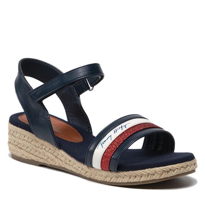 Εσπαντρίγιες Tommy Hilfiger Rope Wedge Sandal T3A7321881379 M BlueWhiteRed Y004