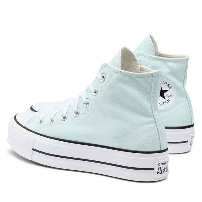 Converse blanche shop et bleu