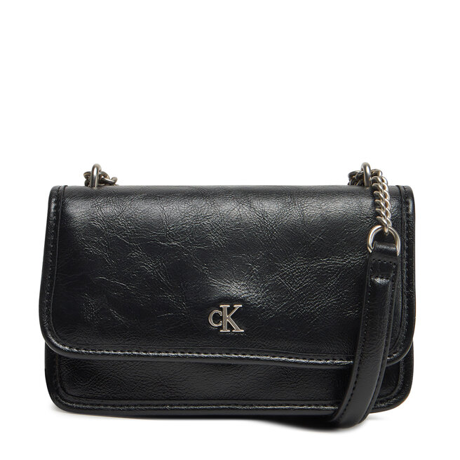 Torebka Calvin Klein Jeans Chain Mini Ew Flap - Czarny