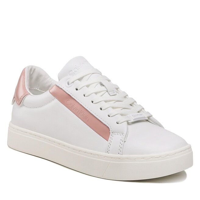 Tenisice Calvin Klein Logo Cupsole Lace Up HW0HW01353 White Cafe