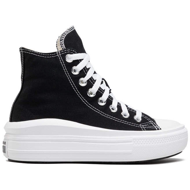 converse ctas move hi black & white platform shoes