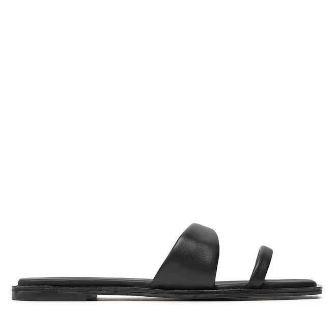 Klapki Calvin Klein Flat Slide Lth - Czarny