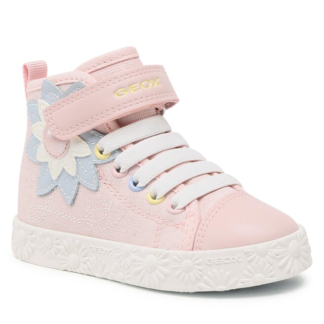 Baskets Hautes Geox Fille Disney La Reine Des Neiges - Toile Respirante - Semelle Antimarque - Taille Junior