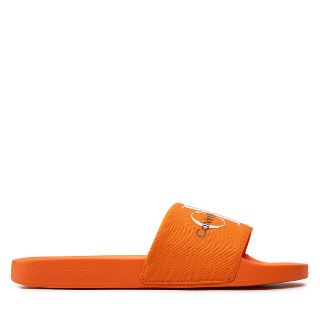 Klapki Calvin Klein Jeans Slide Monogram Co - Pomarańczowy
