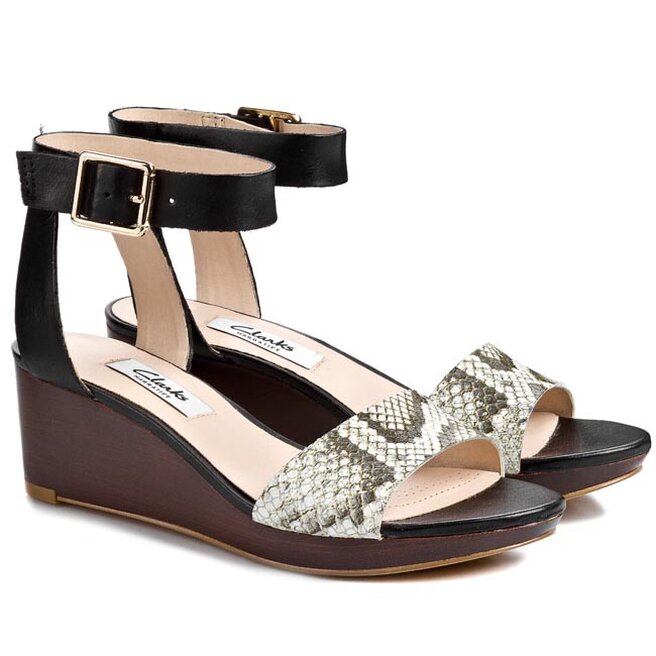 Sanda y Clarks Ornate Jewel 261086184 Black Snake eobuwie .pl